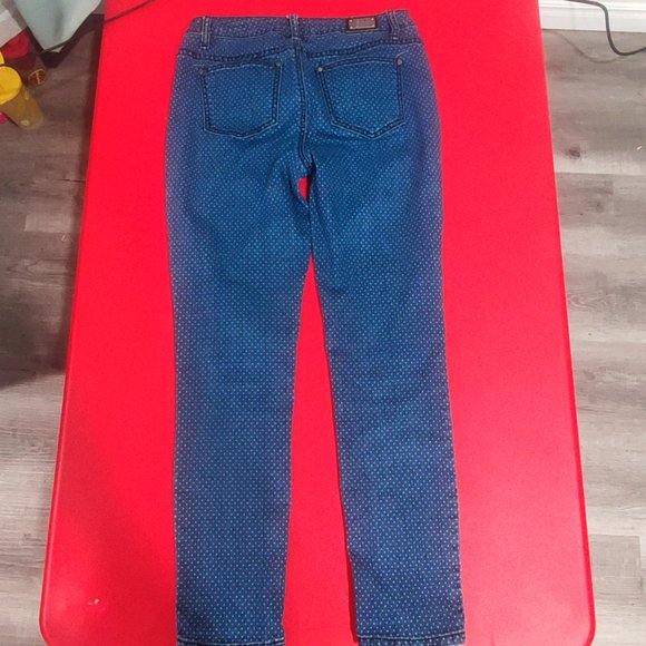 Earl polka dot denim jeans stretchy skinny ankle woman's size 6 - Picture 3 of 10